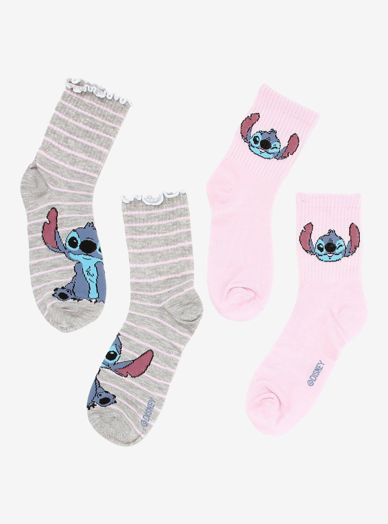 Disney Stitch Pink Stripe Ankle Socks 2 Pair, , hi-res