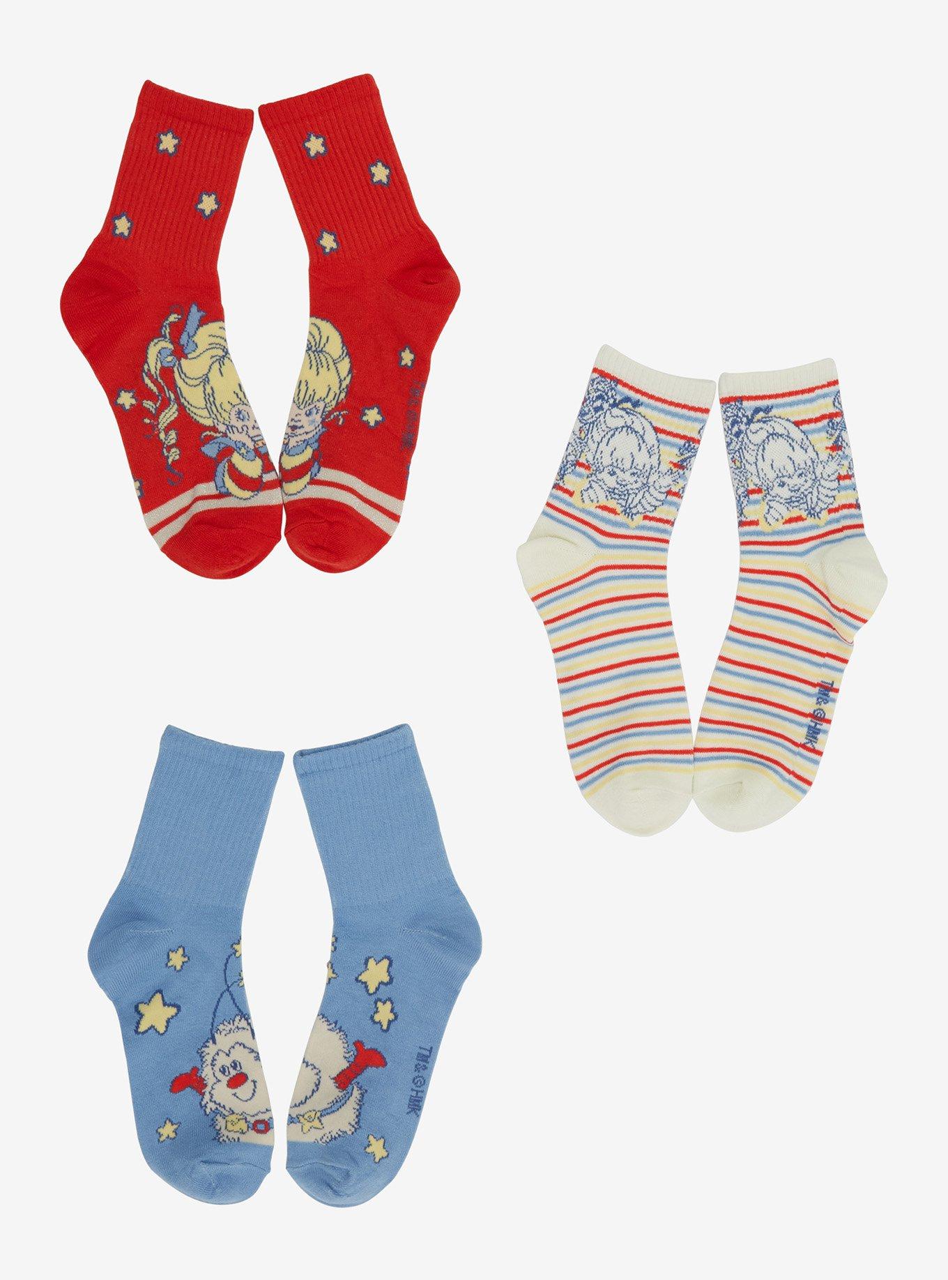 Rainbow Brite Retro Crew Socks 3 Pair, , hi-res