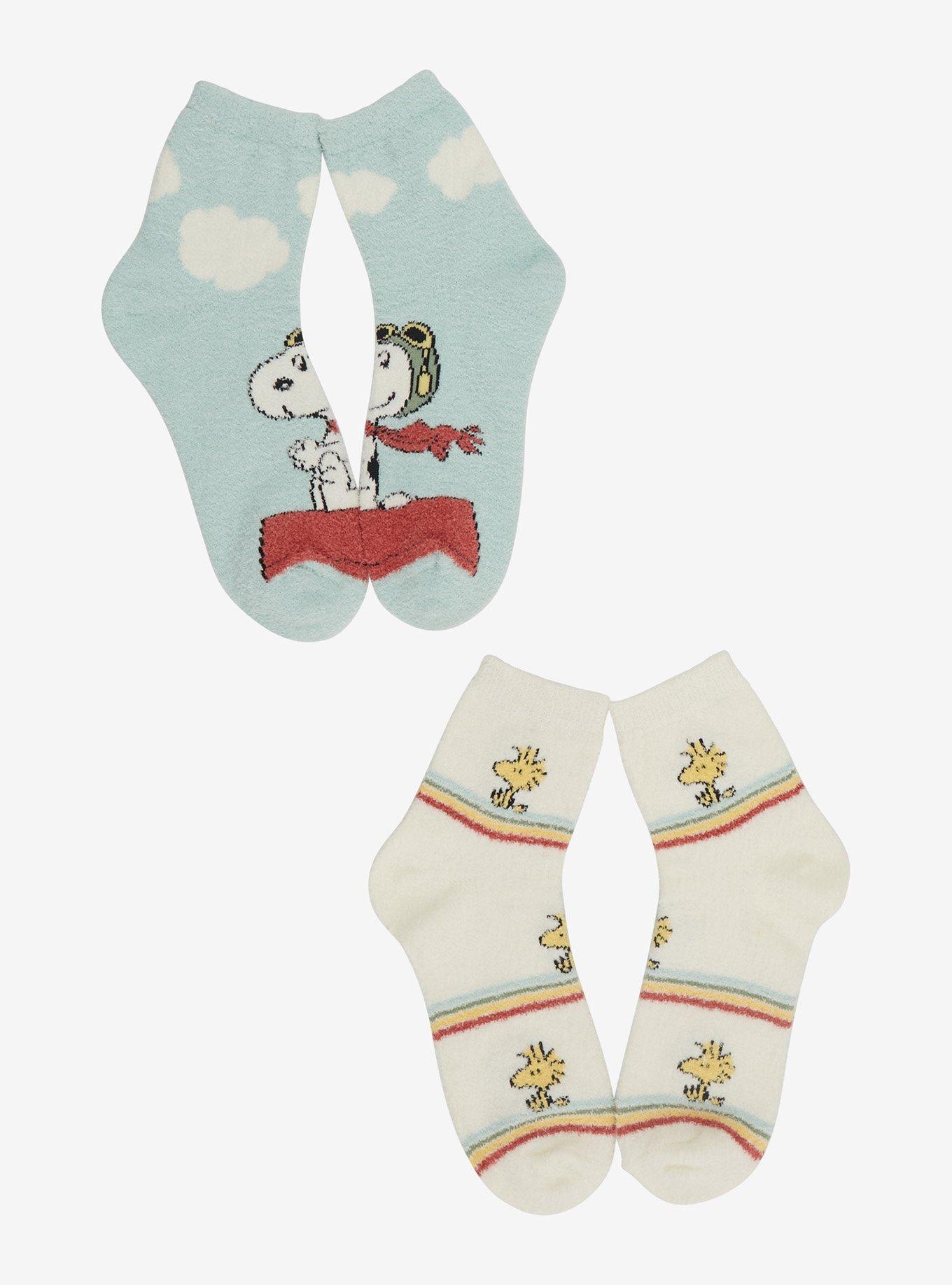 Peanuts Snoopy Flying Ace & Woodstock Cozy Socks 2 Pair, , hi-res