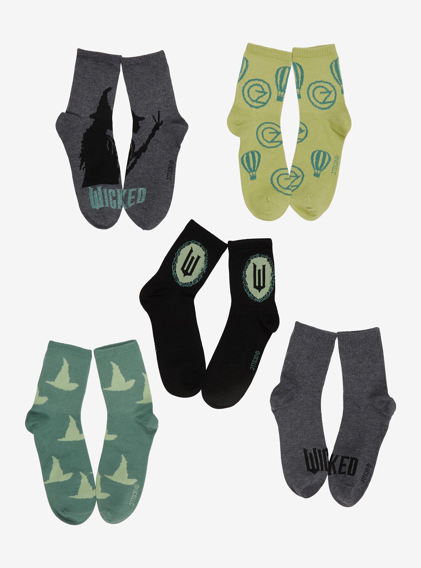 Wicked Elphaba Ankle Socks 5 Pair, , hi-res