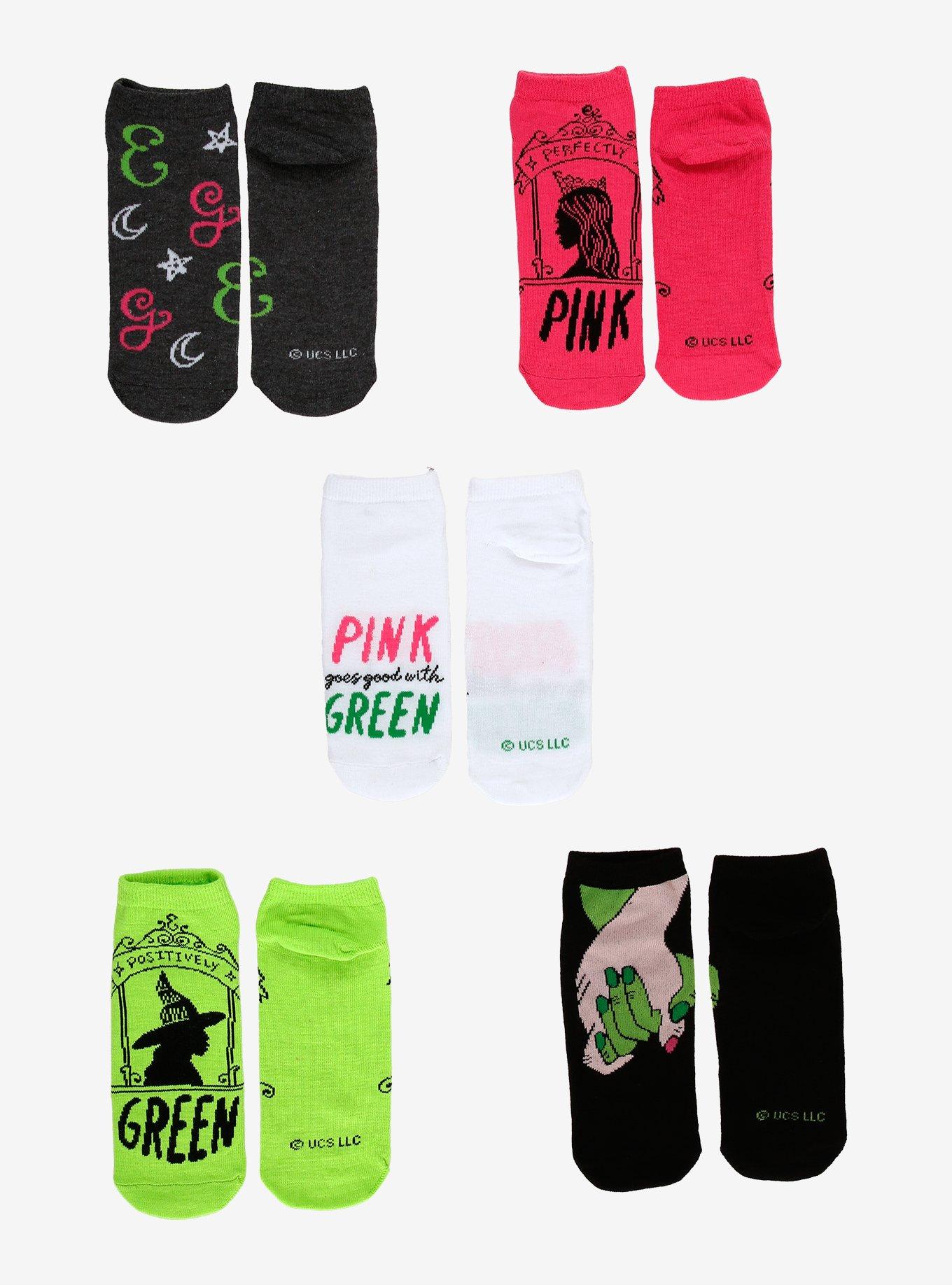 Wicked Glinda & Elphaba No-Show Sock Set 5 Pair, , hi-res
