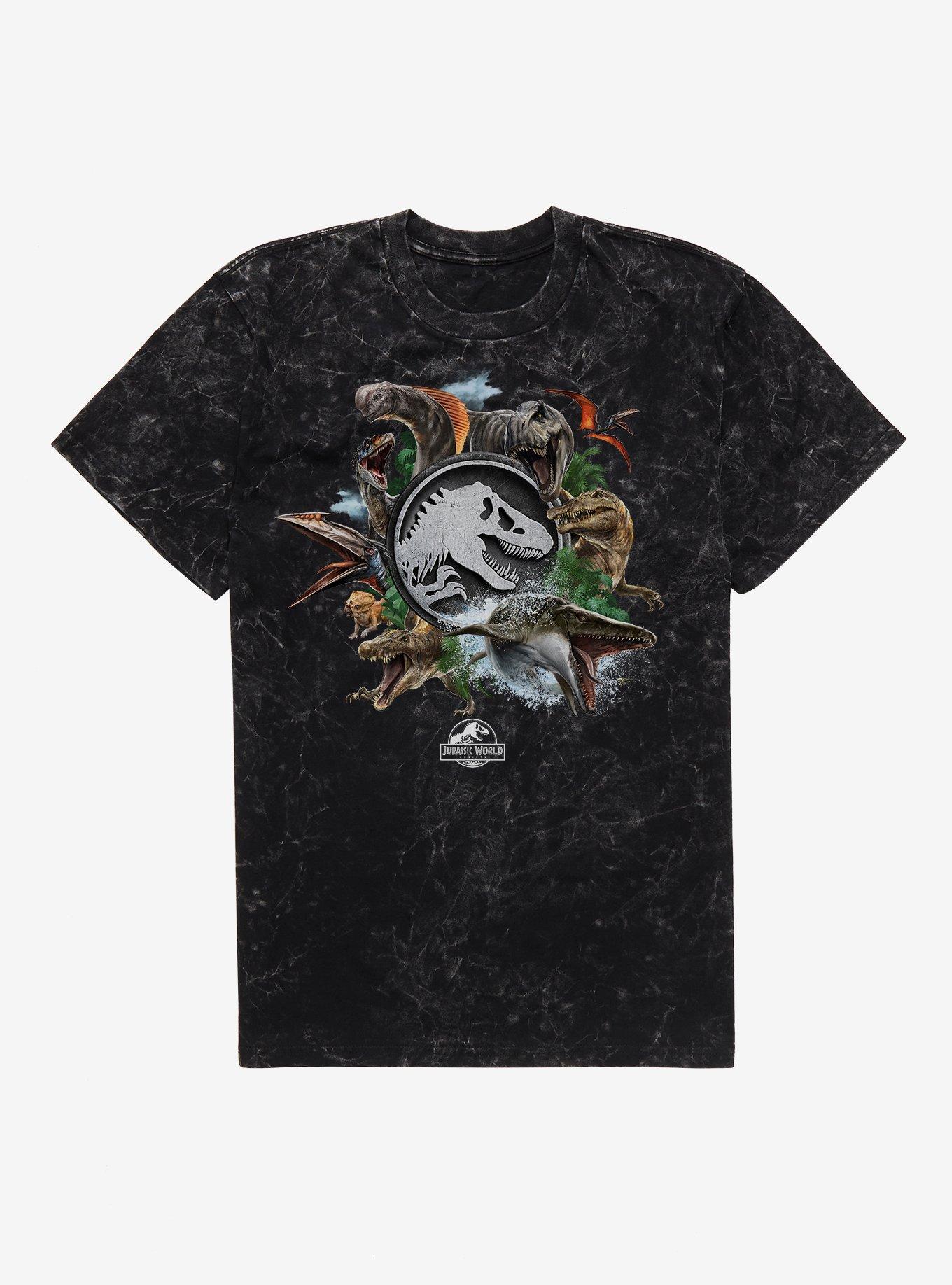Jurassick World Rebirth Dinosaurs Mineral Wash T-Shirt, BLACK MINERAL WASH, hi-res