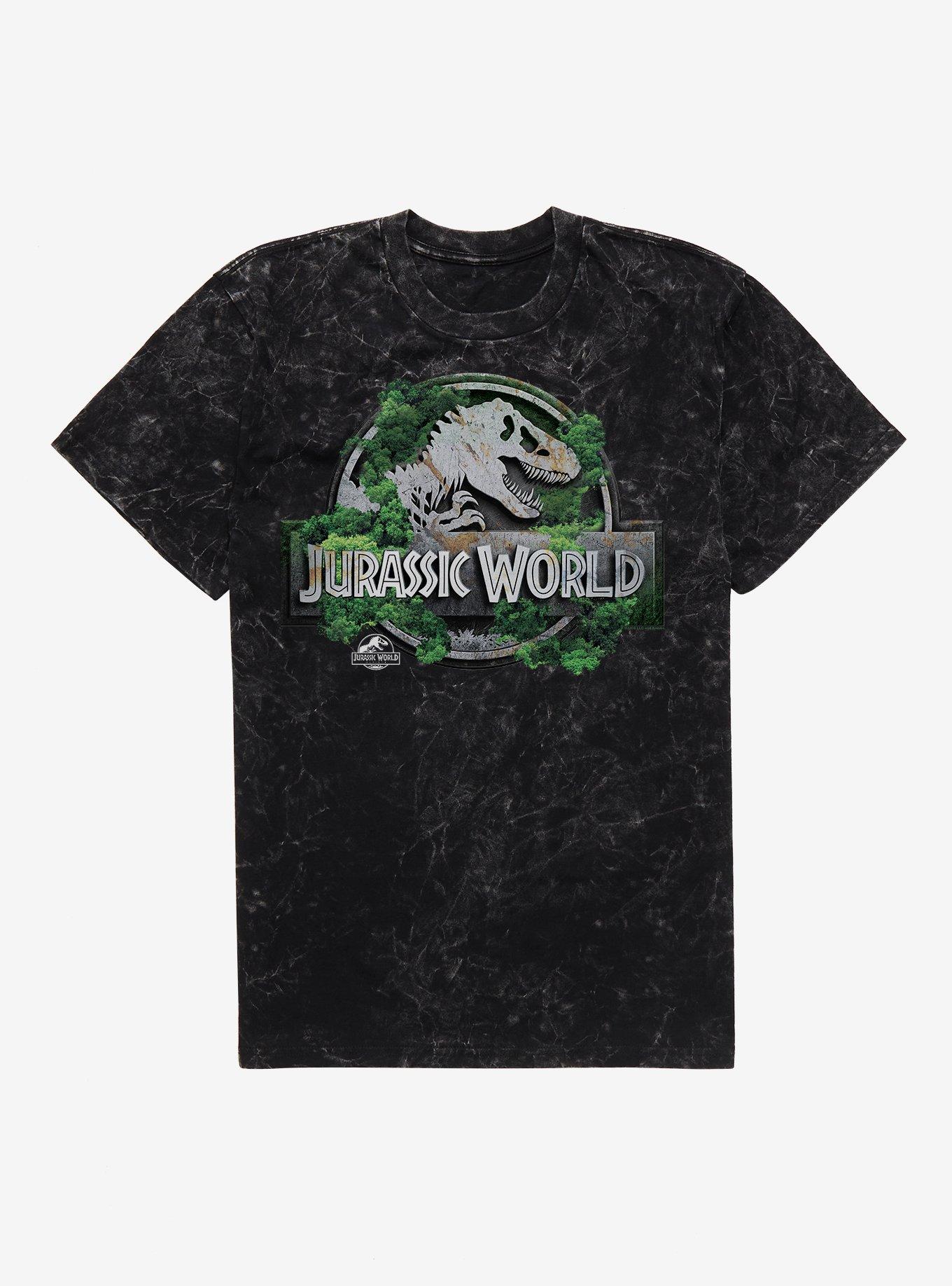 Jurassick World Rebirth Jungle Logo Mineral Wash T-Shirt, , hi-res