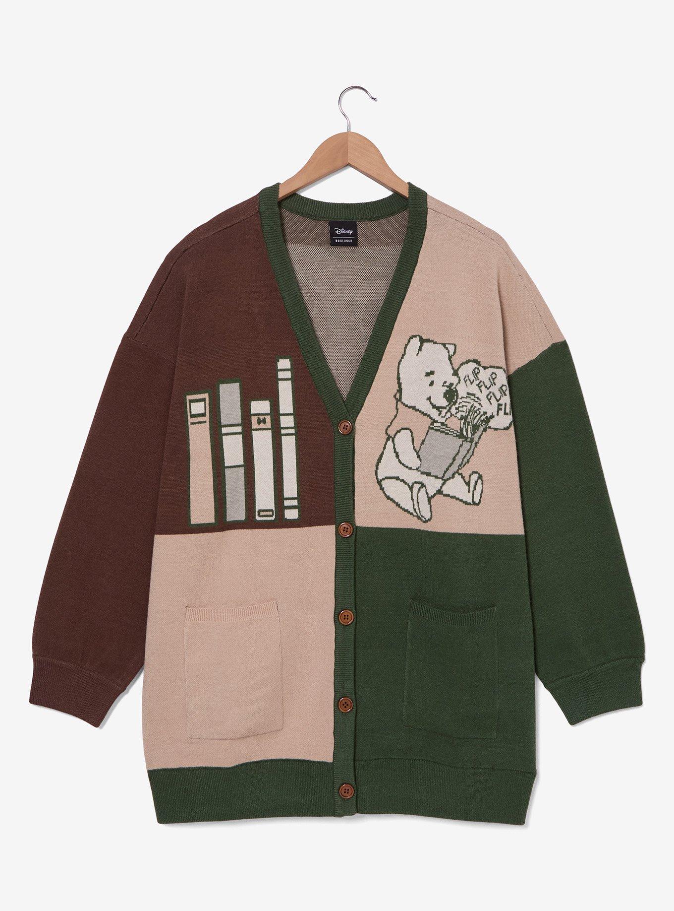 Disney Winnie The Pooh Reading Pooh Bear Cardigan Plus Size, , hi-res