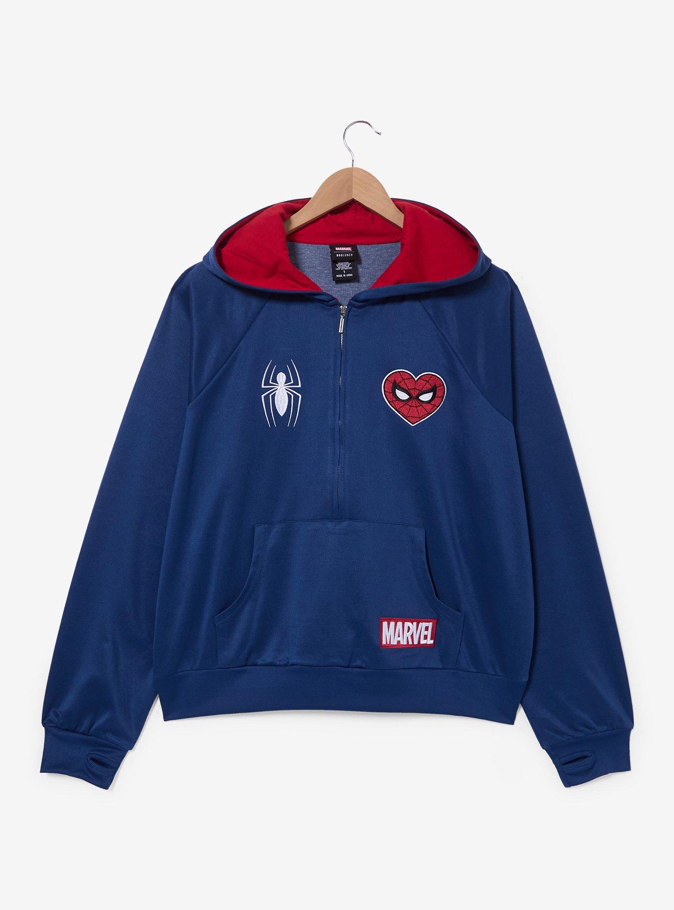 Marvel Spider-Man Active Quarter Zip Hoodie Plus Size, , hi-res