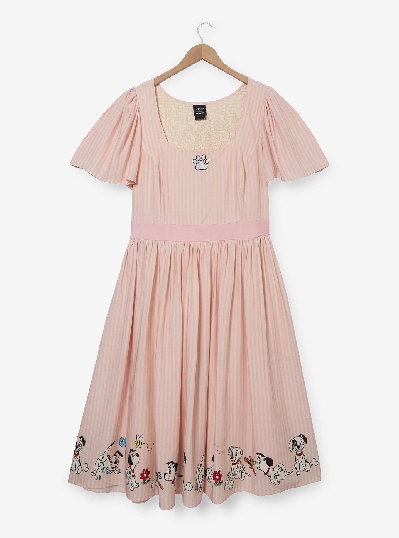 Disney 101 Dalmatians Puppies Stripe Midi Dress Plus Size, , hi-res