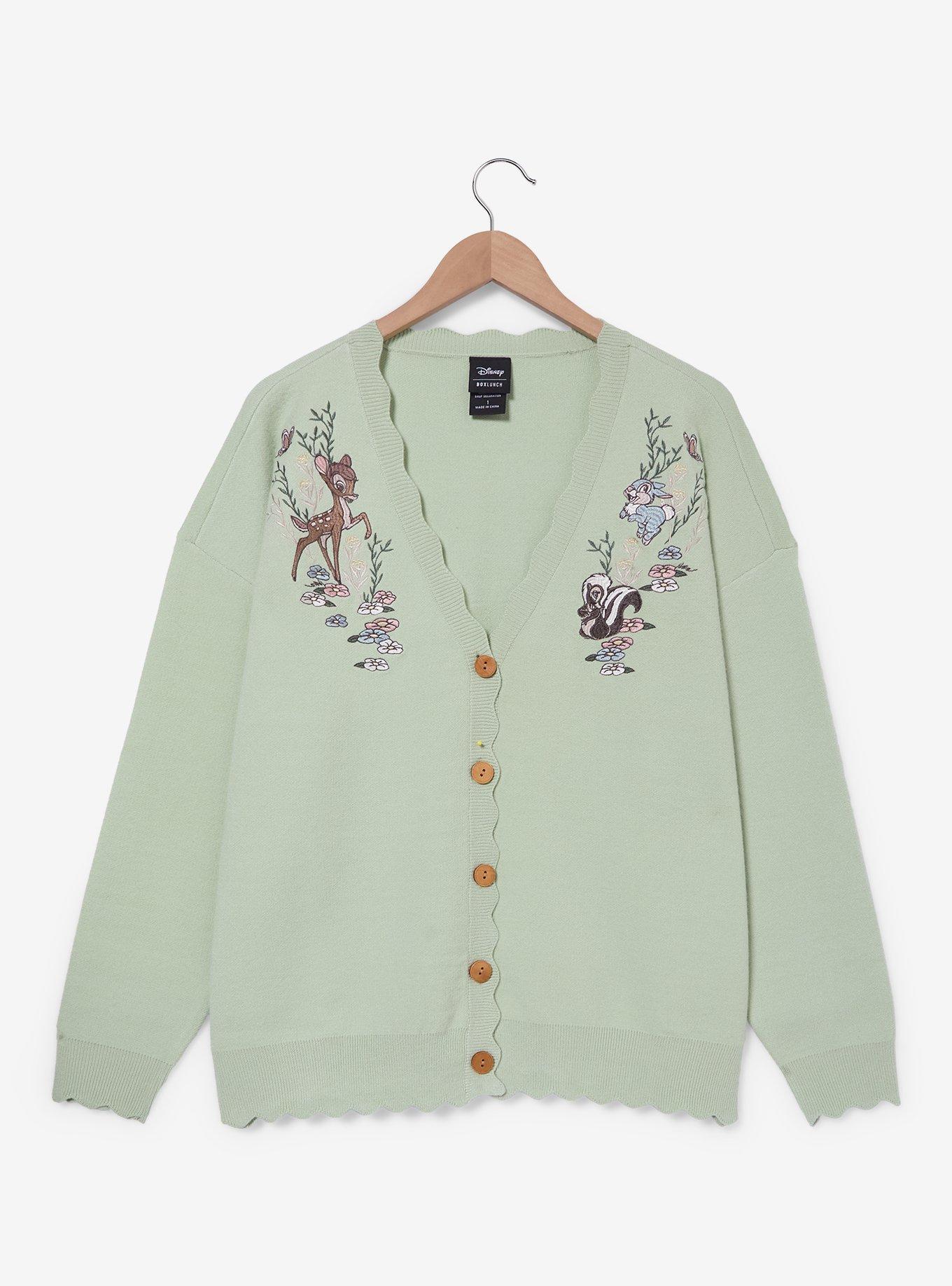 Disney Bambi Floral Characters Embroidered Women's Plus Size Cardigan - BoxLunch Exclusive, , hi-res