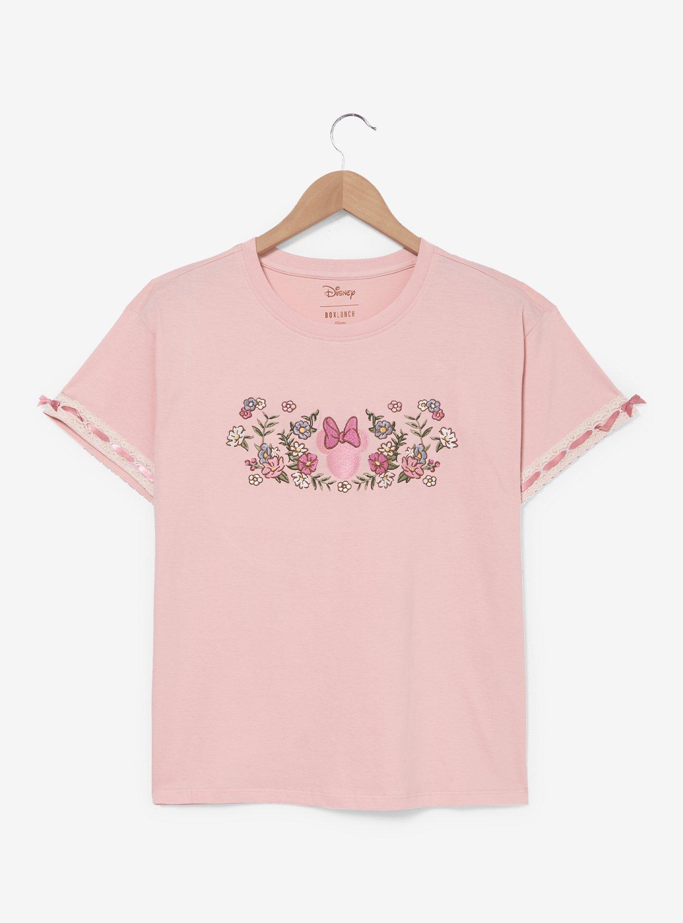 Disney Minnie Mouse Floral Lace Women's T-Shirt - BoxLunch Exclusive, , hi-res