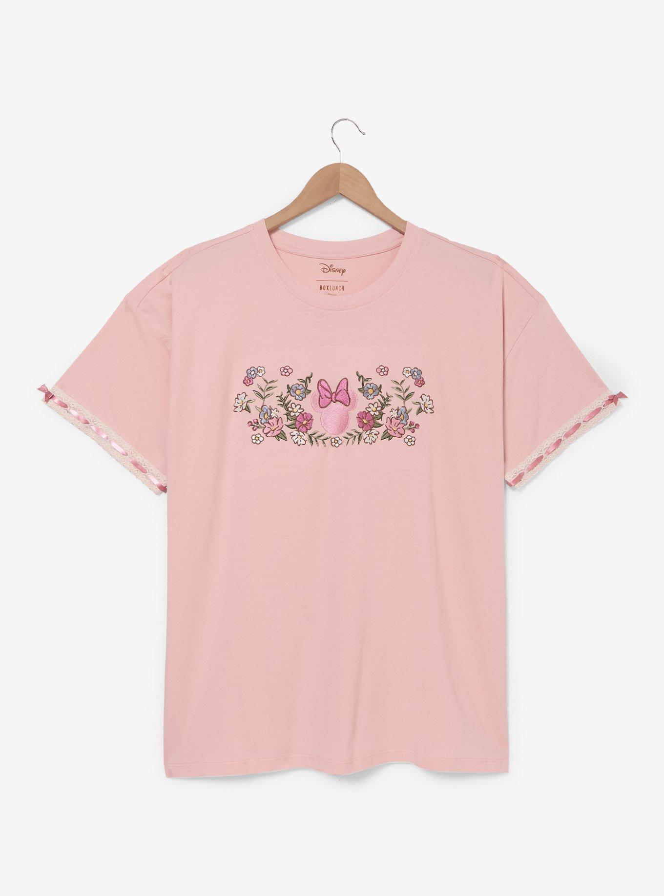 Disney Minnie Mouse Floral Lace Women's Plus Size T-Shirt &mdash; BoxLunch Exclusive, , hi-res