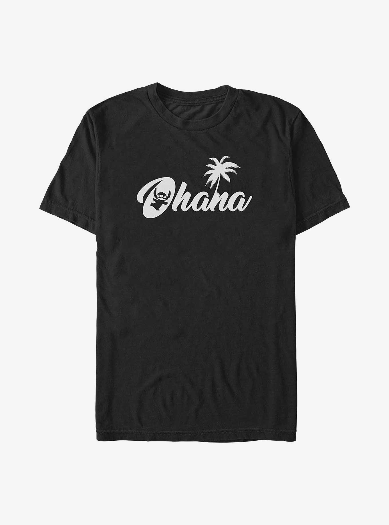 Disney Lilo & Stitch Sillhouette Ohana Big & Tall T-Shirt, BLACK, hi-res
