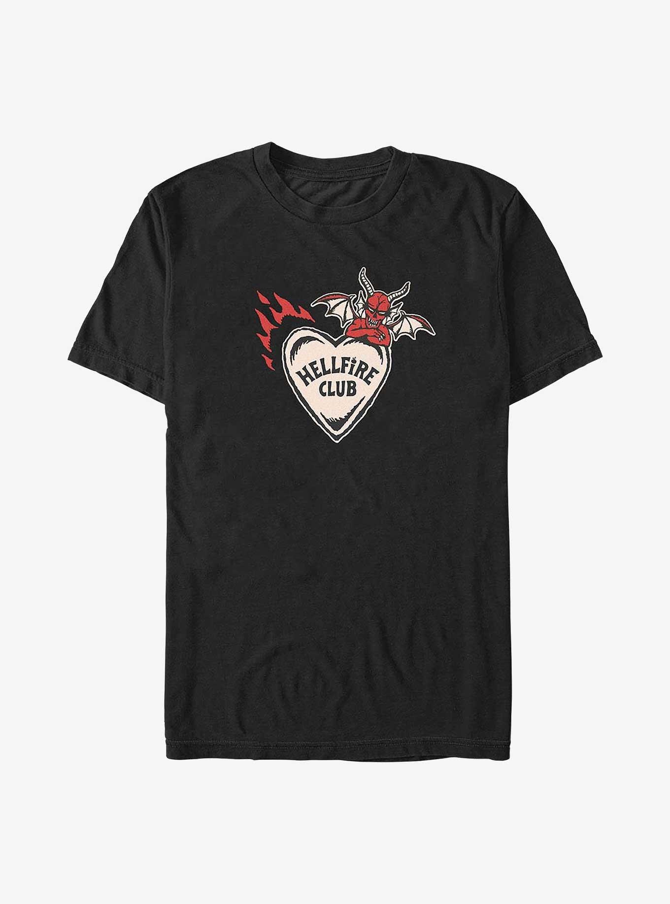 Stranger Things Hellfire Club Devil Heart Big & Tall T-Shirt, BLACK, hi-res