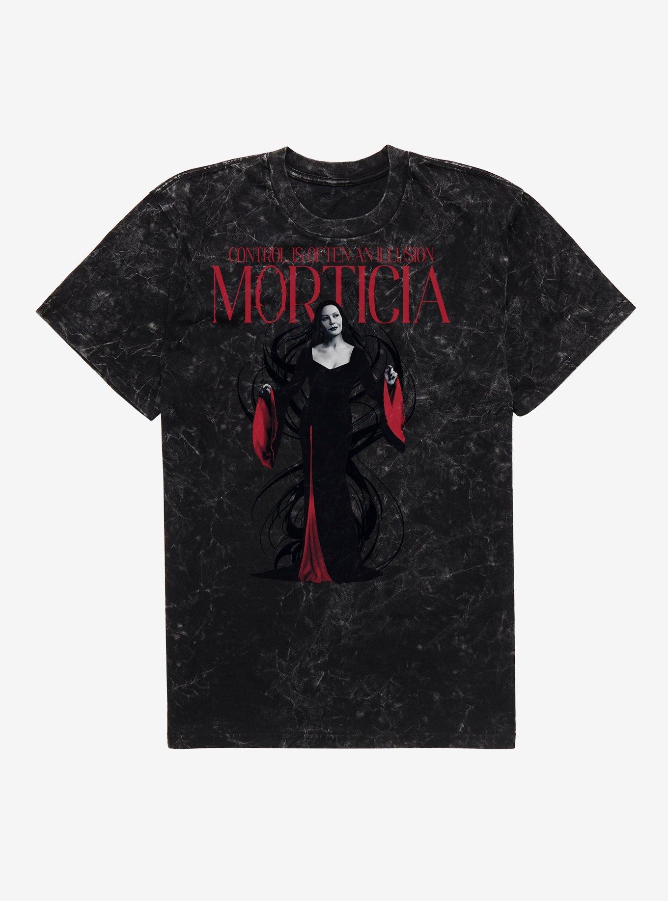 Wednesday Morticia Control Illusion Mineral Wash T-Shirt, , hi-res