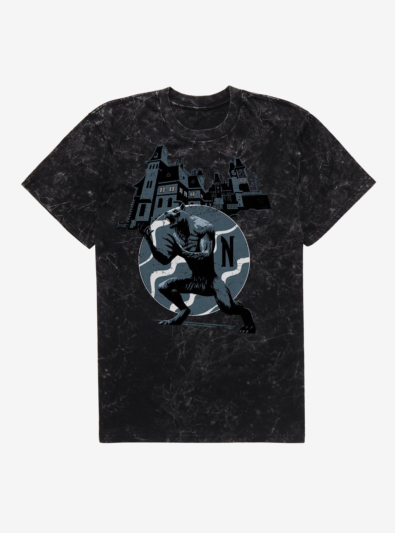 Wednesday Nevermore Werewolf Mineral Wash T-Shirt, , hi-res