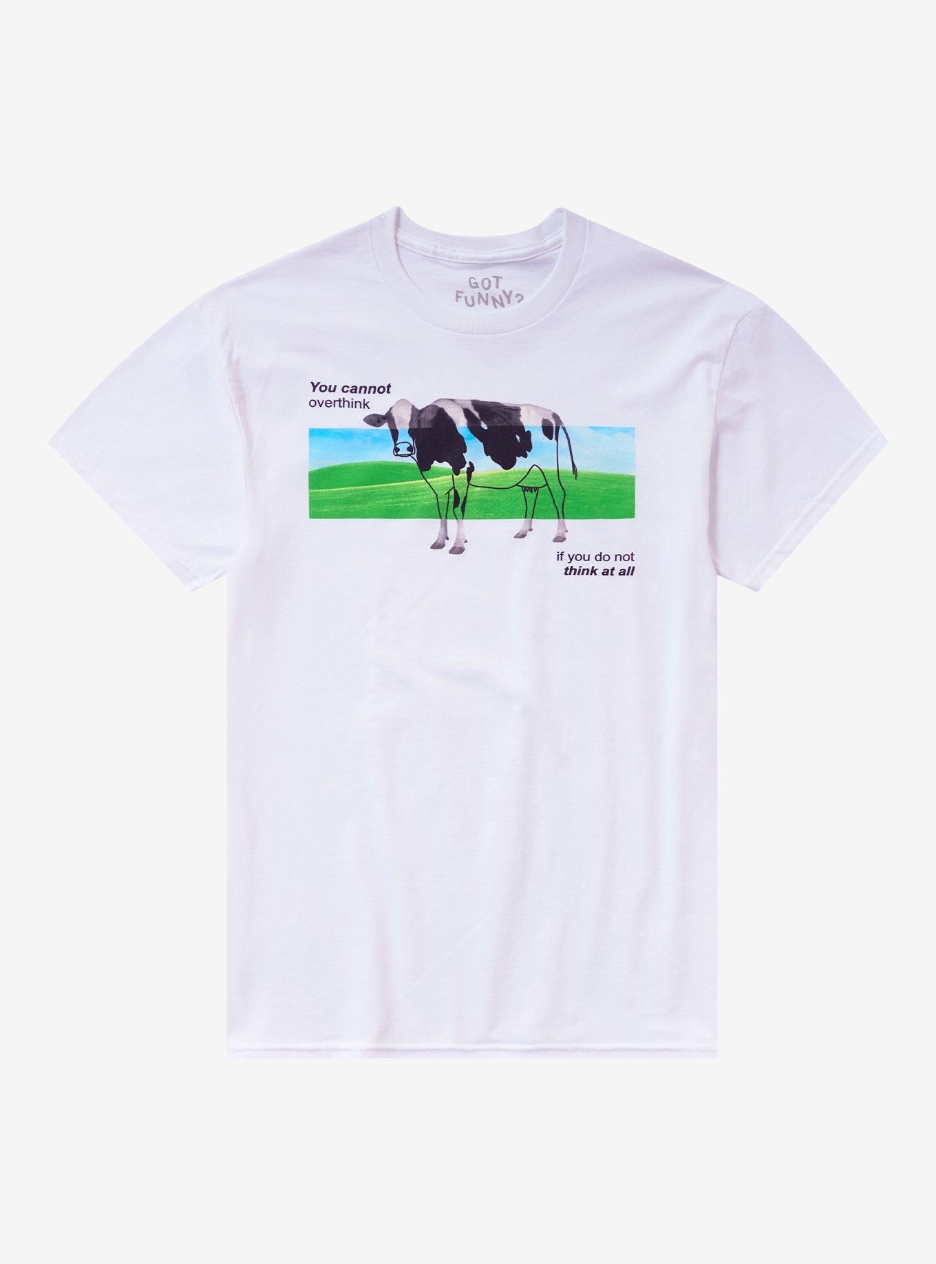 You Cannot Overthink Cow T-Shirt By Got Funny?, , hi-res