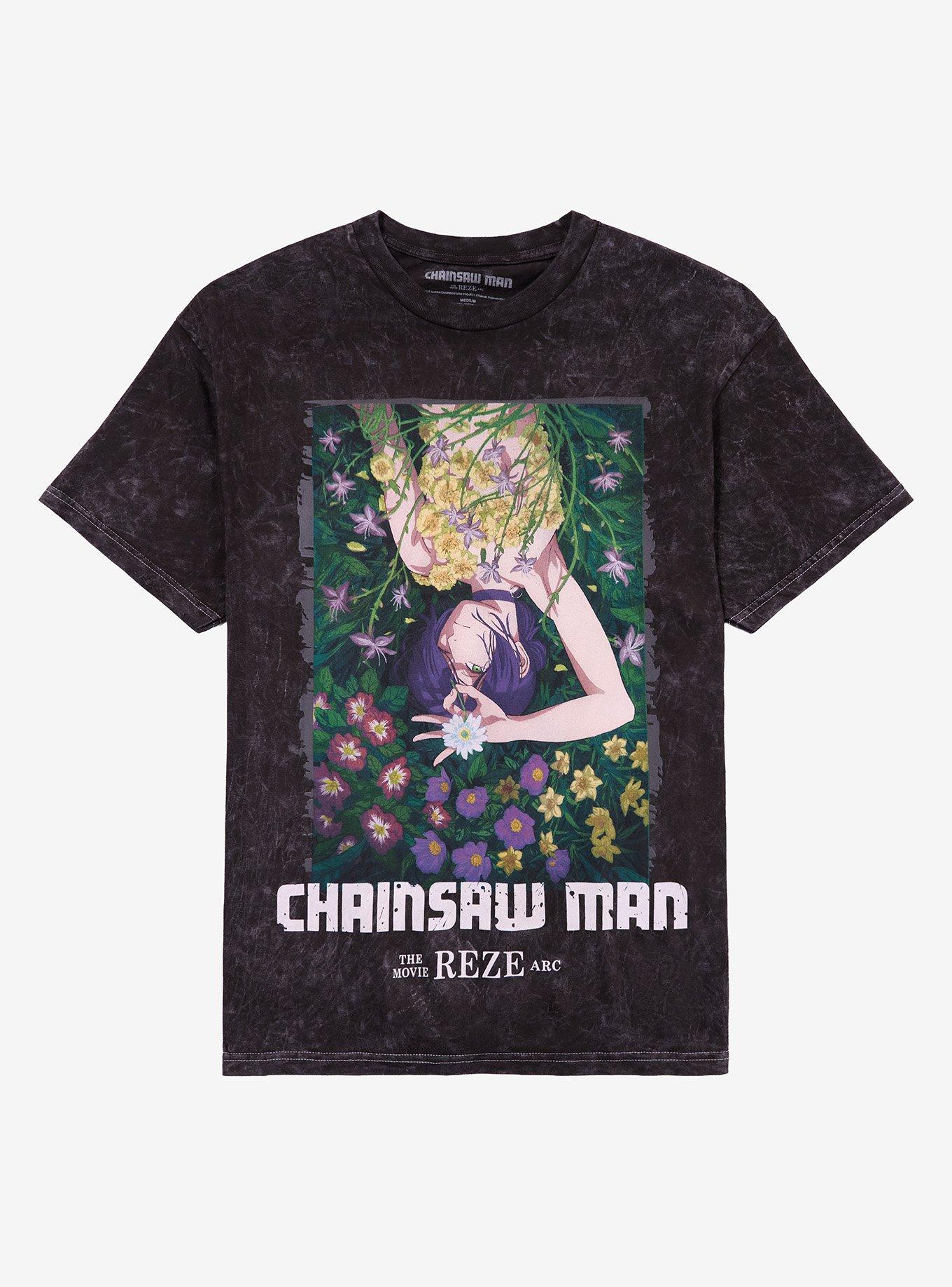 Chainsaw Man The Movie: Reze Arc Flower Dark Wash T-Shirt, , hi-res