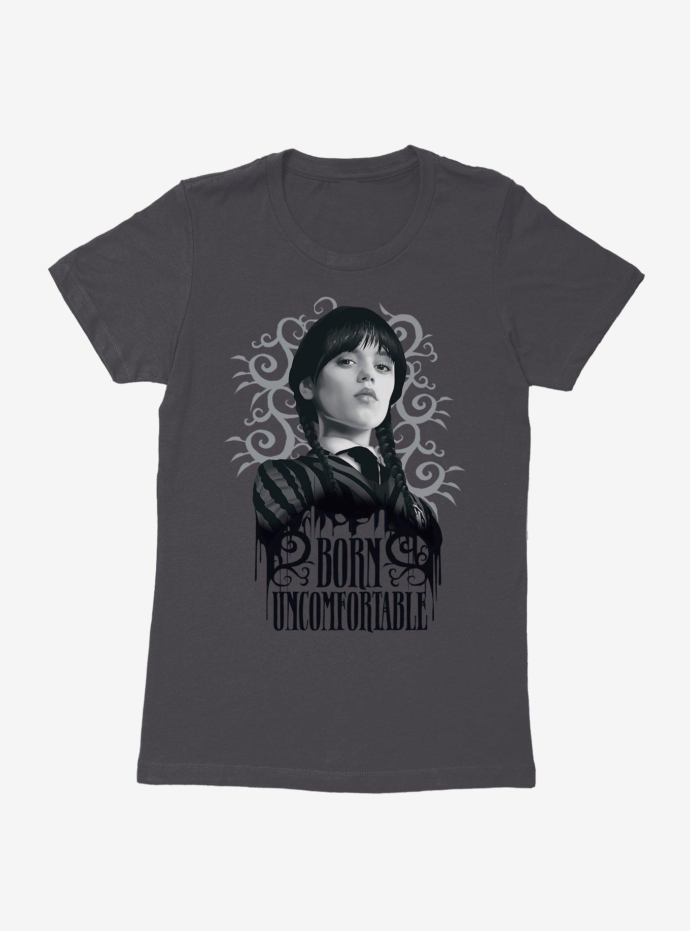 Wednesday Born Uncomfortable Womens T-Shirt, , hi-res
