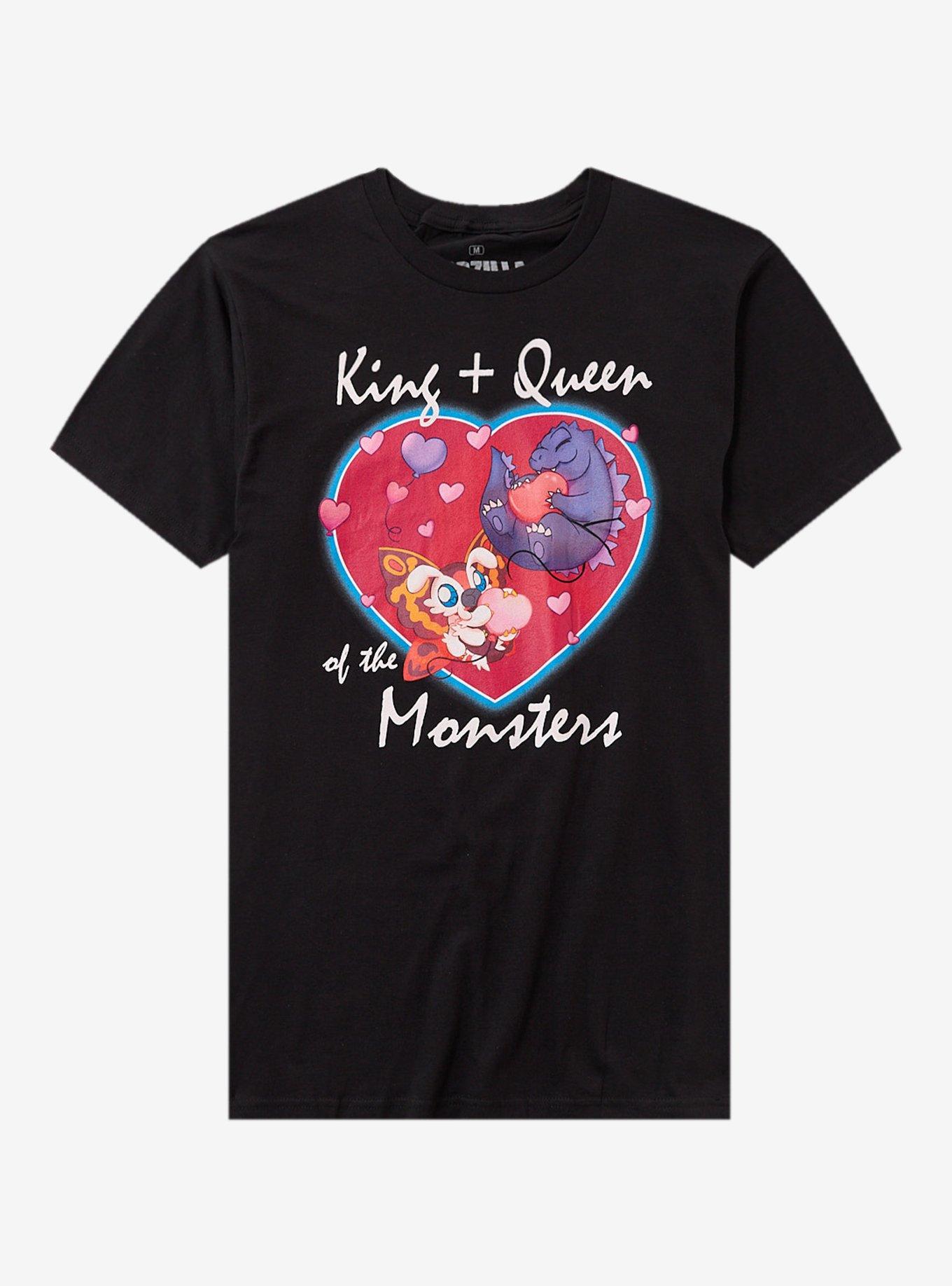 Godzilla & Mothra Heart King & Queen T-Shirt, , hi-res
