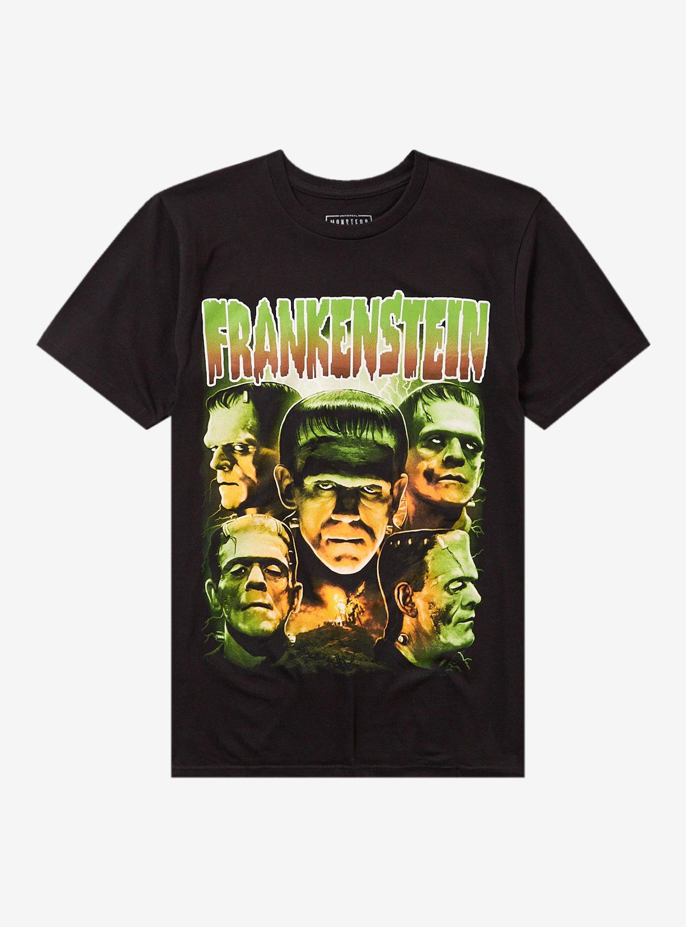 Rock Rebel Universal Monsters Frankenstein Collage T-Shirt, , hi-res