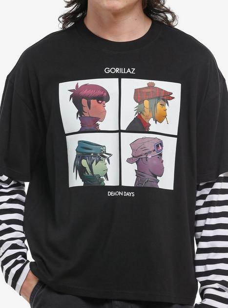 Gorillaz Demon Days Stripe Twofer Long-Sleeve T-Shirt | Hot Topic