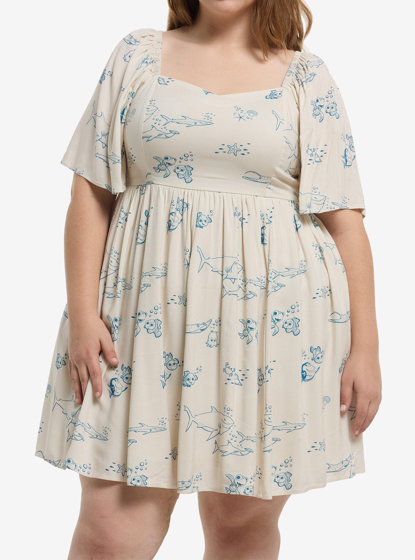 Her Universe Disney Pixar Finding Nemo Character Flutter Sleeve Dress Plus Size Her Universe Exclusive, , hi-res