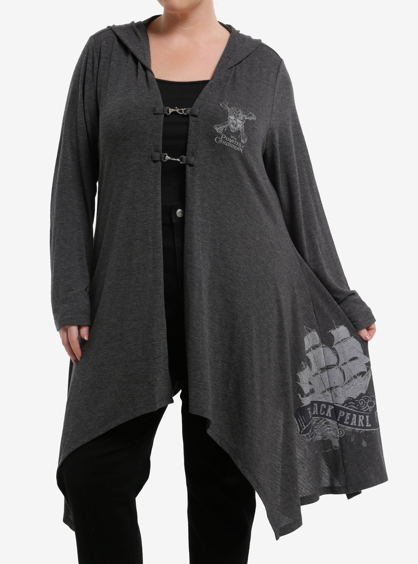 Her Universe Disney Pirates Of The Caribbean Black Pearl Drape Cardigan Plus Size Her Universe Exclusive, , hi-res