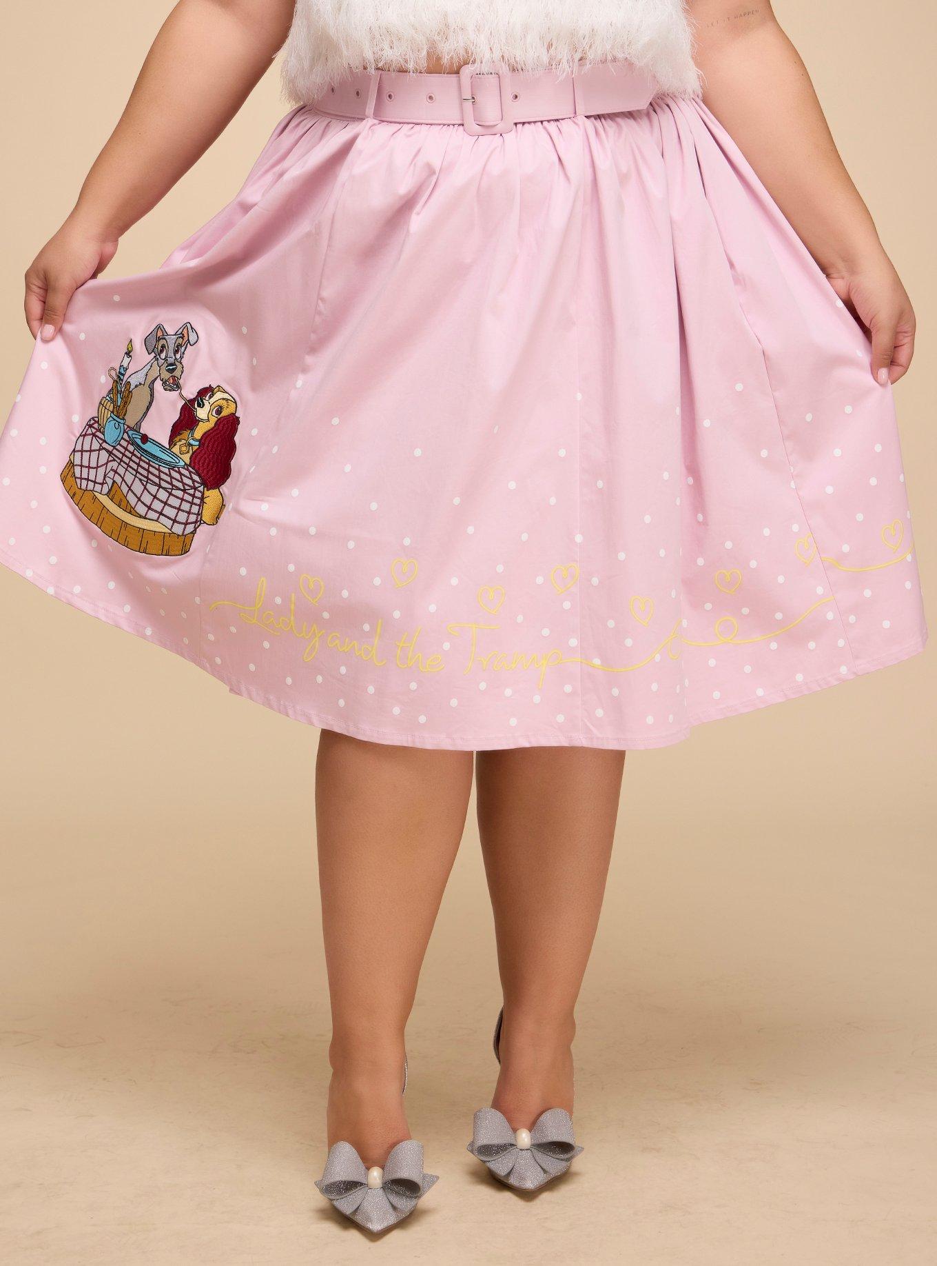 Her Universe Disney Lady And The Tramp Belted Retro Skirt Plus Size Her Universe Exclusive, , hi-res