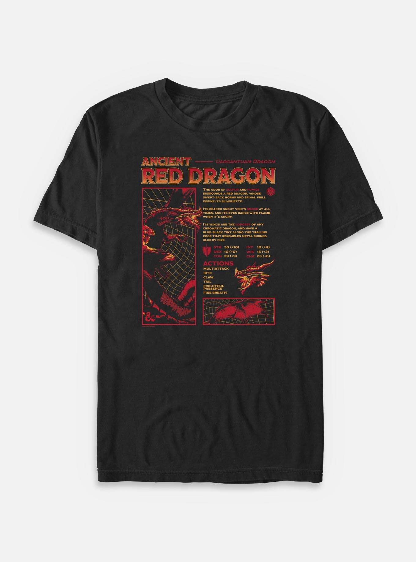 Dungeons & Dragons Red Dragon Stats Big & Tall T-Shirt, , hi-res