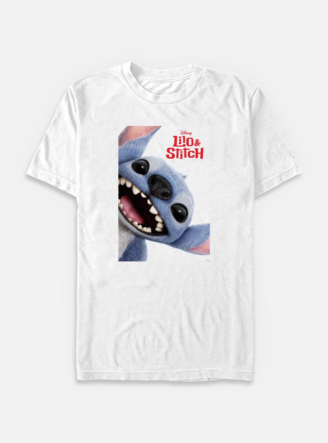 Disney Lilo & Stitch Live Action Poster Stitch Face Big & Tall T-Shirt, WHITE, hi-res