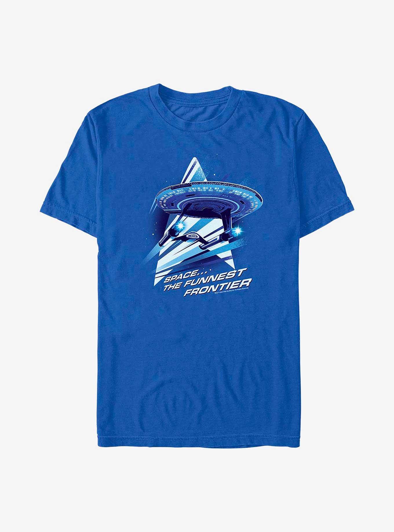 Star Trek: Lower Decks Space The Funnest Frontier T-Shirt, ROYAL, hi-res