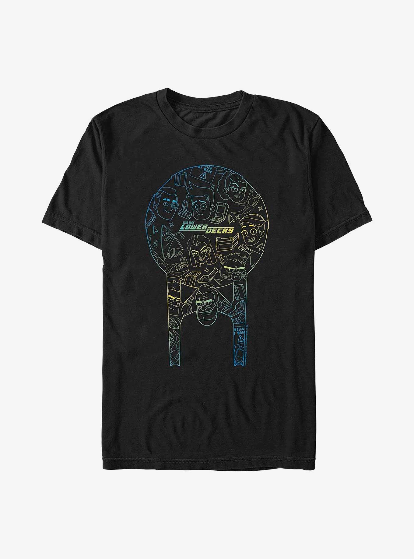 Star Trek: Lower Decks Star Ship Badge T-Shirt, BLACK, hi-res