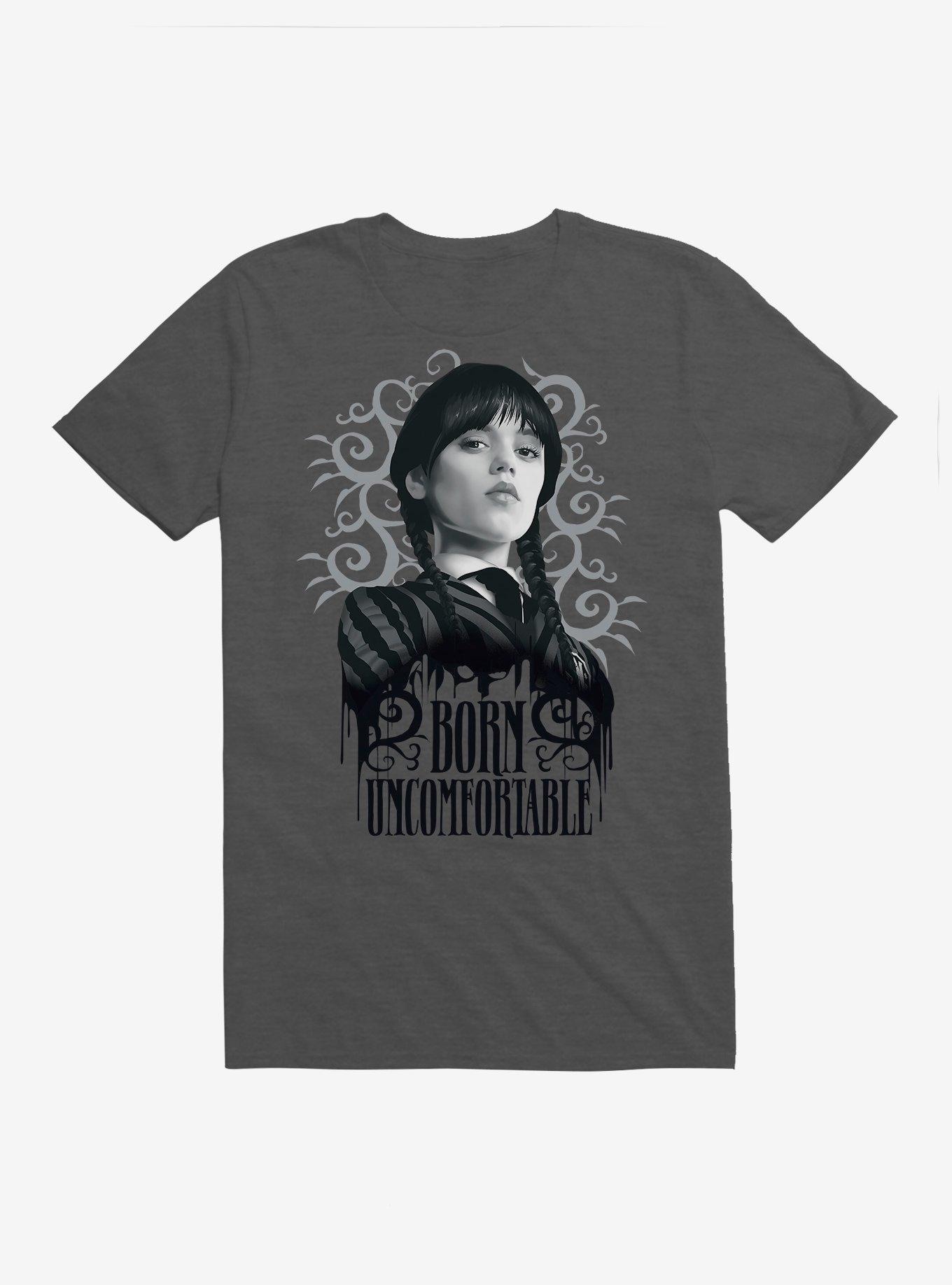 Wednesday Born Uncomfortable T-Shirt, , hi-res