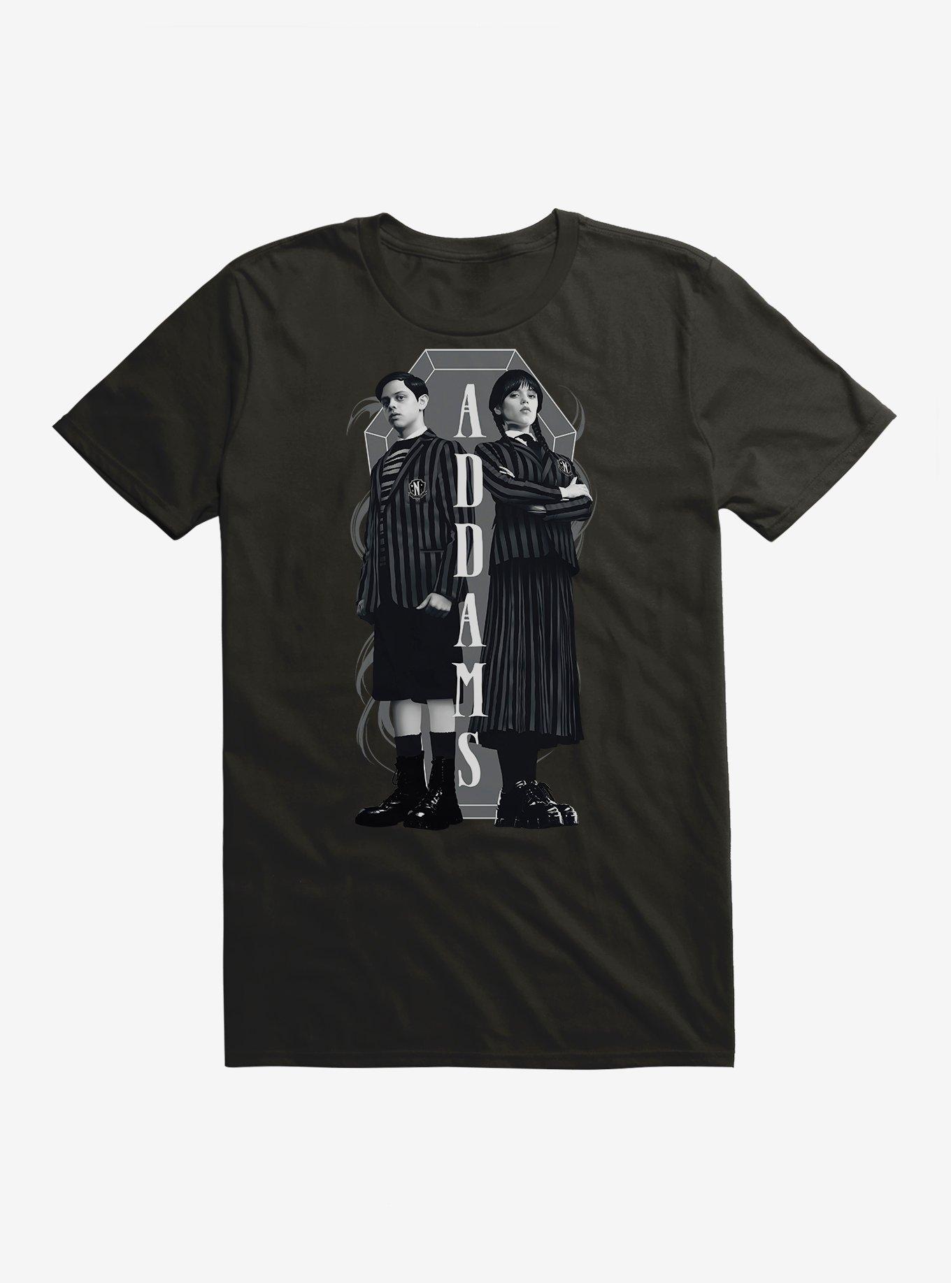 Wednesday Addams Siblings T-Shirt, BLACK, hi-res