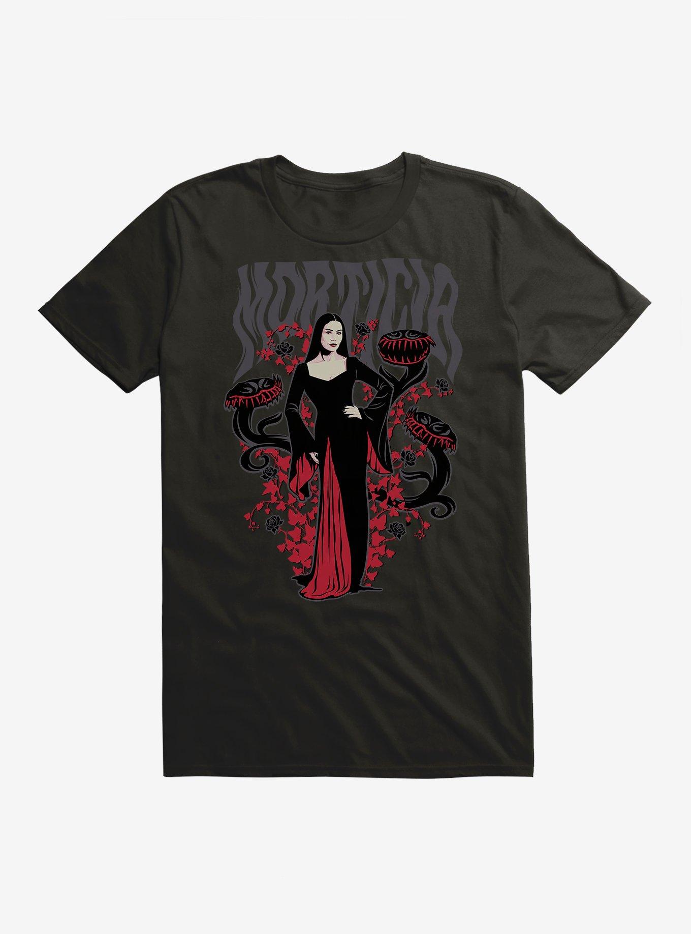 Wednesday Morticia Plants T-Shirt, BLACK, hi-res