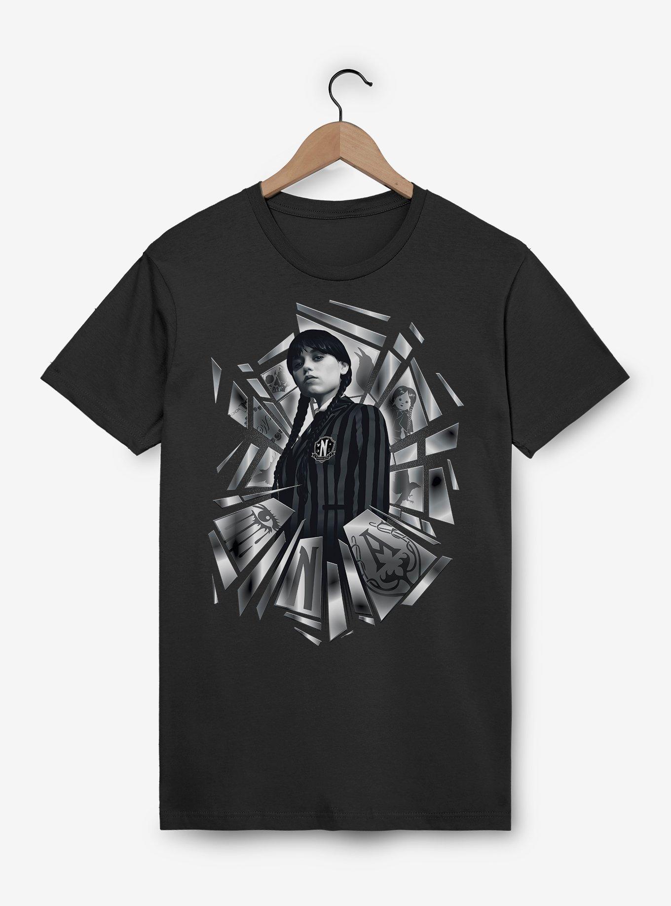 Wednesday Shatter Collage T-Shirt, BLACK, hi-res