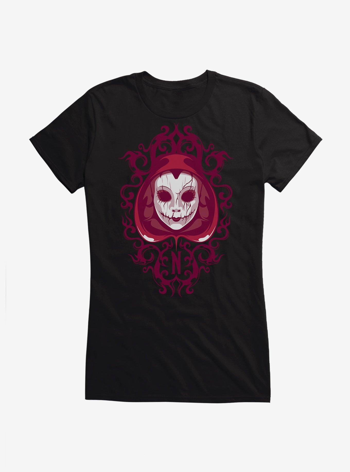 Wednesday Nevermore Mask Girls T-Shirt, BLACK, hi-res