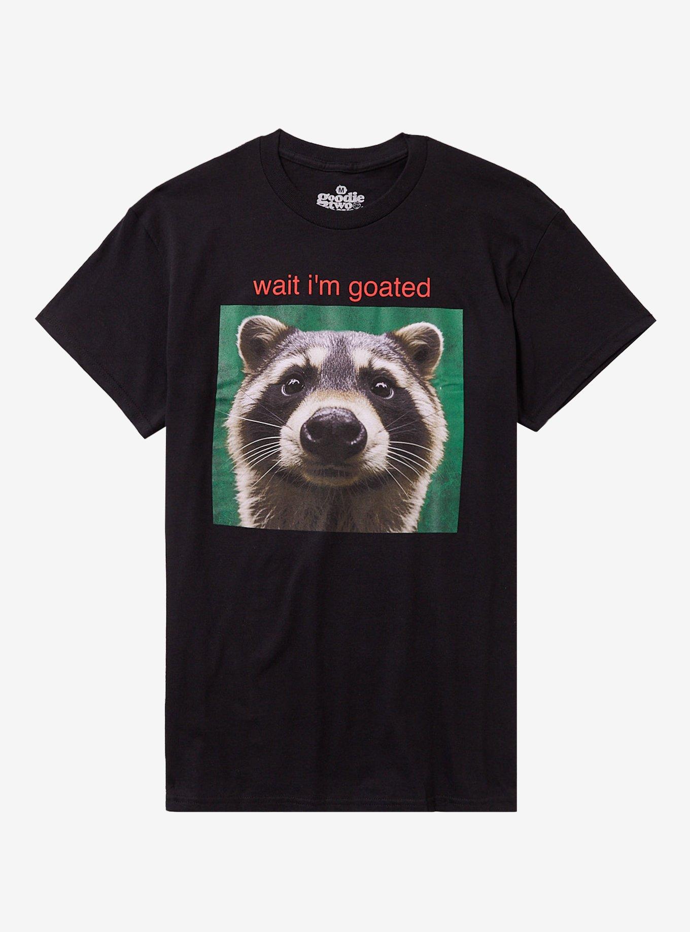 Goated Raccoon T-Shirt By Goodie Two Sleeves, , hi-res