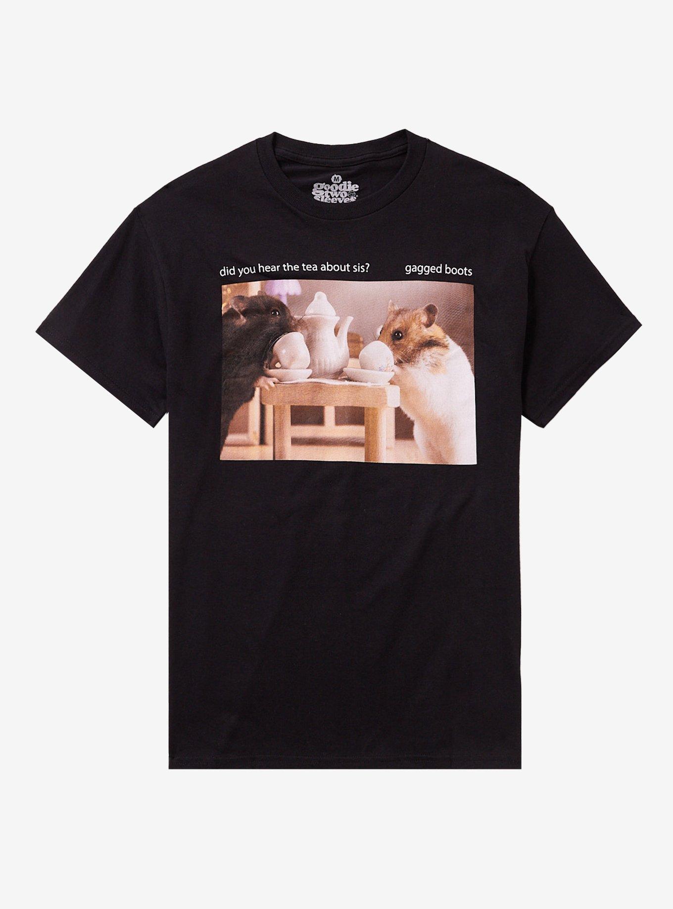 Hamster Tea Boots T-Shirt By Goodie Two Sleeves