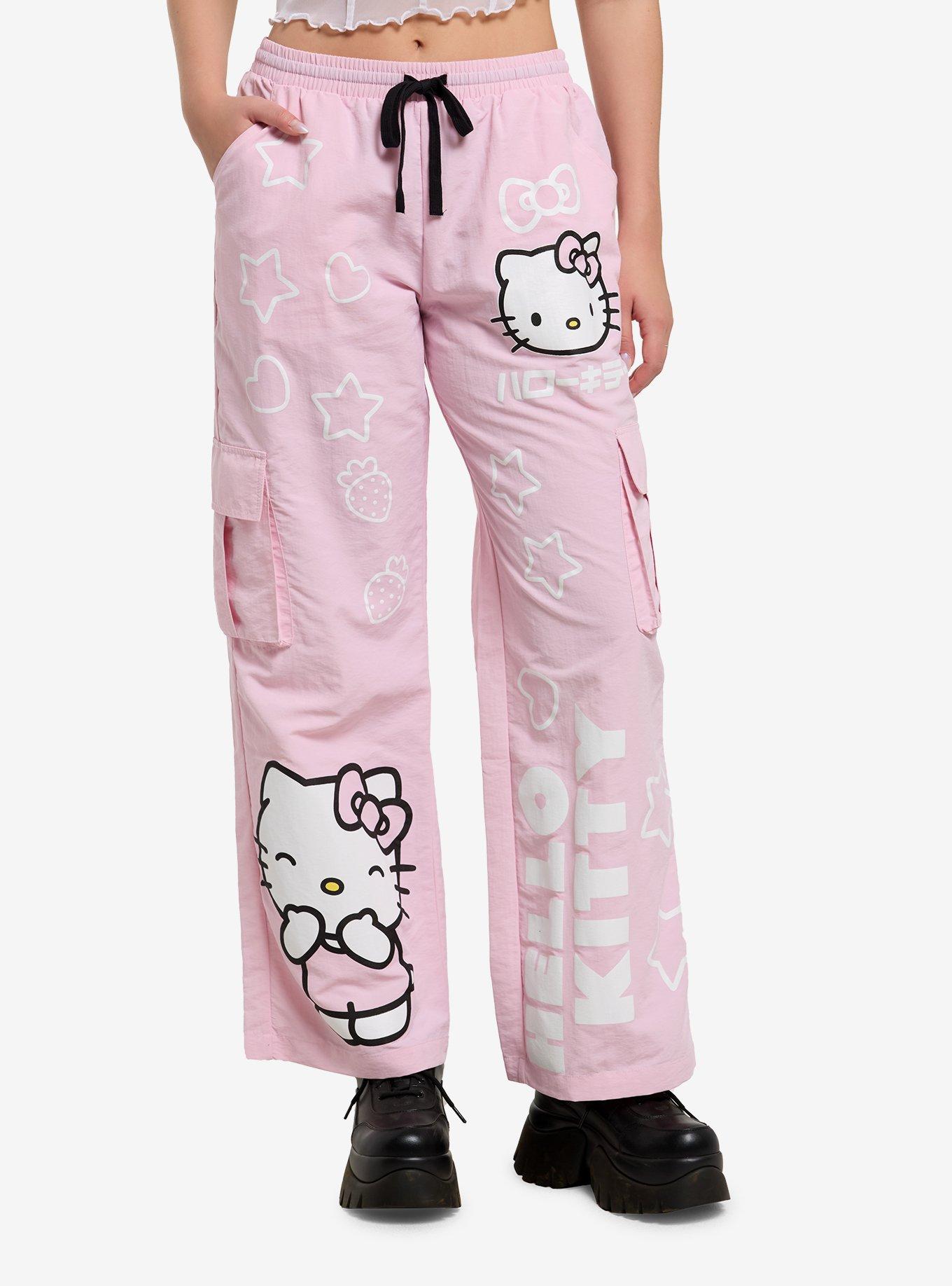 Hello Kitty Pink Nylon Cargo Pants | Hot Topic