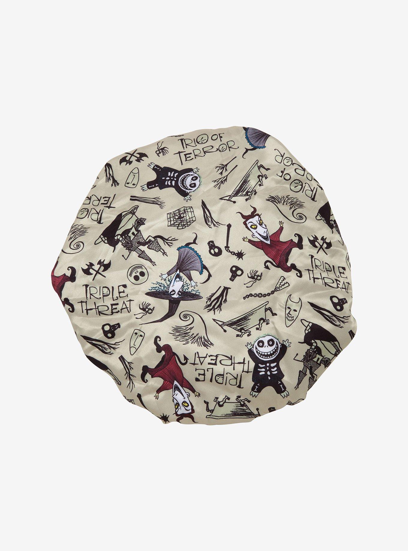Disney The Nightmare Before Christmas Lock, Shock, & Barrel Allover Print Satin Bonnet - BoxLunch Exclusive, , hi-res