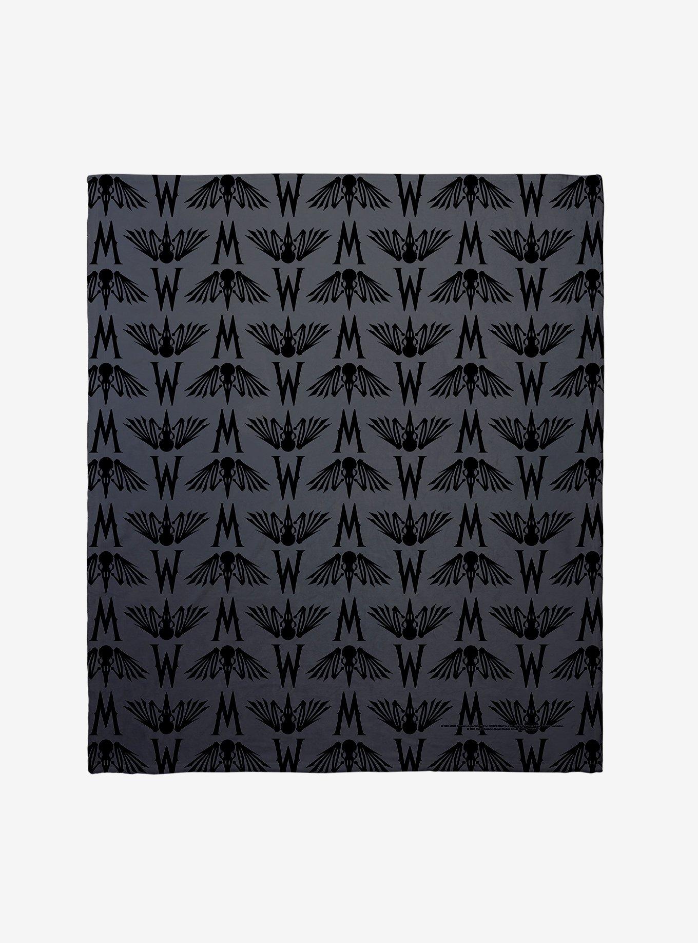 Wednesday Wing Skull Throw Blanket, , hi-res