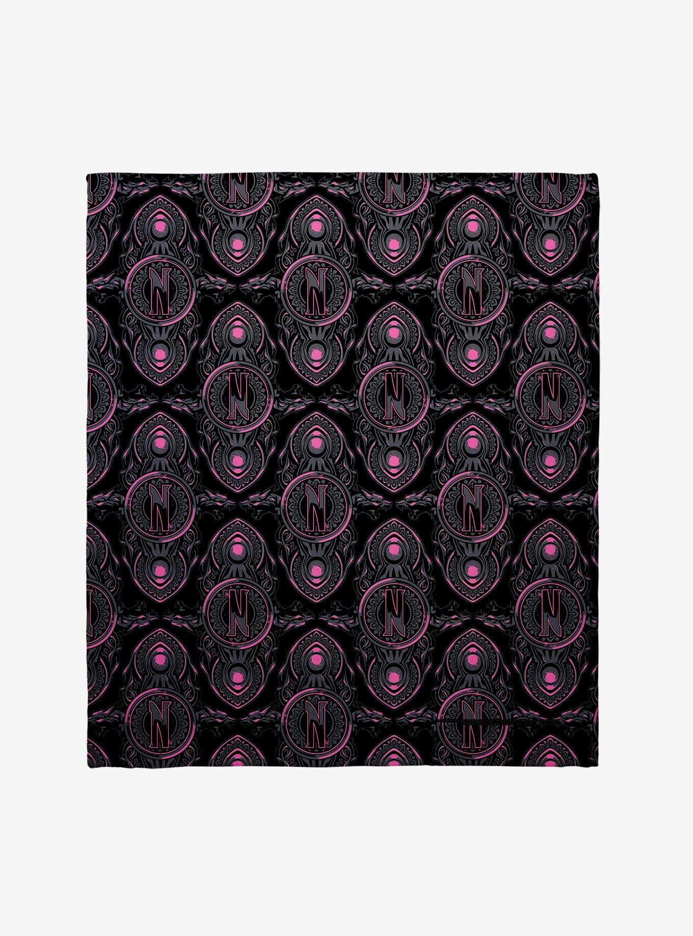 Wednesday Nevermore Crests Throw Blanket, , hi-res