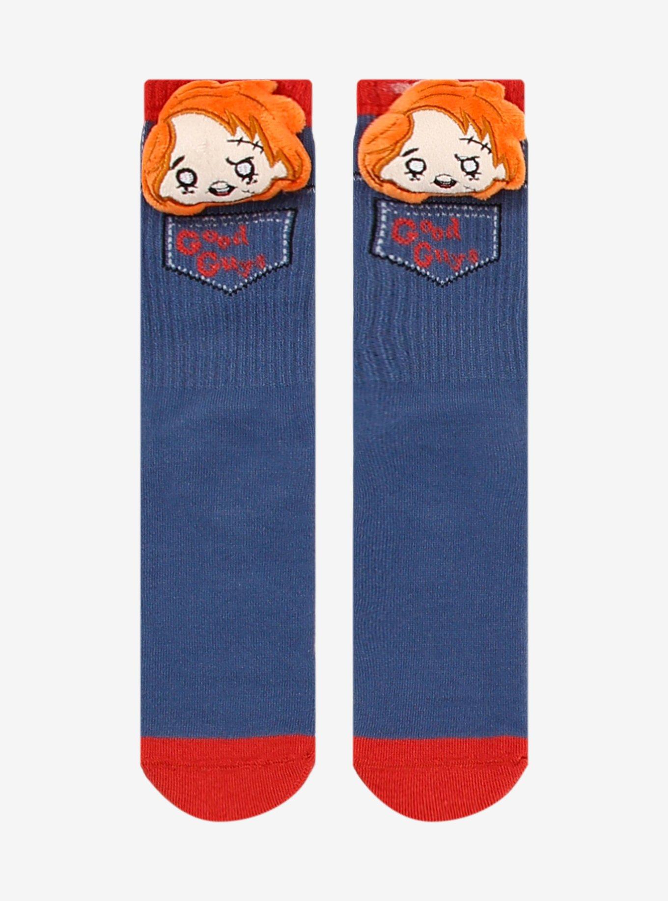 Chucky Plush Head Crew Socks, , hi-res