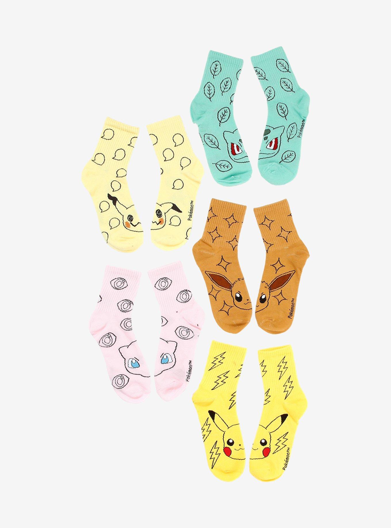 Pokémon Faces Crew Socks 5 Pair, , hi-res