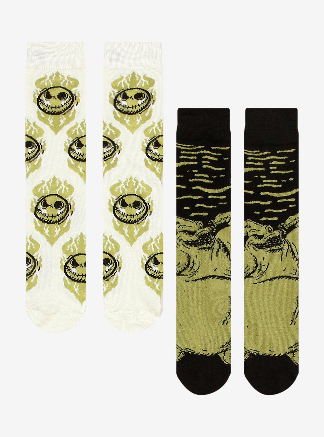 The Nightmare Before Christmas Jack & Oogie Boogie Crew Socks 2 Pair, , hi-res