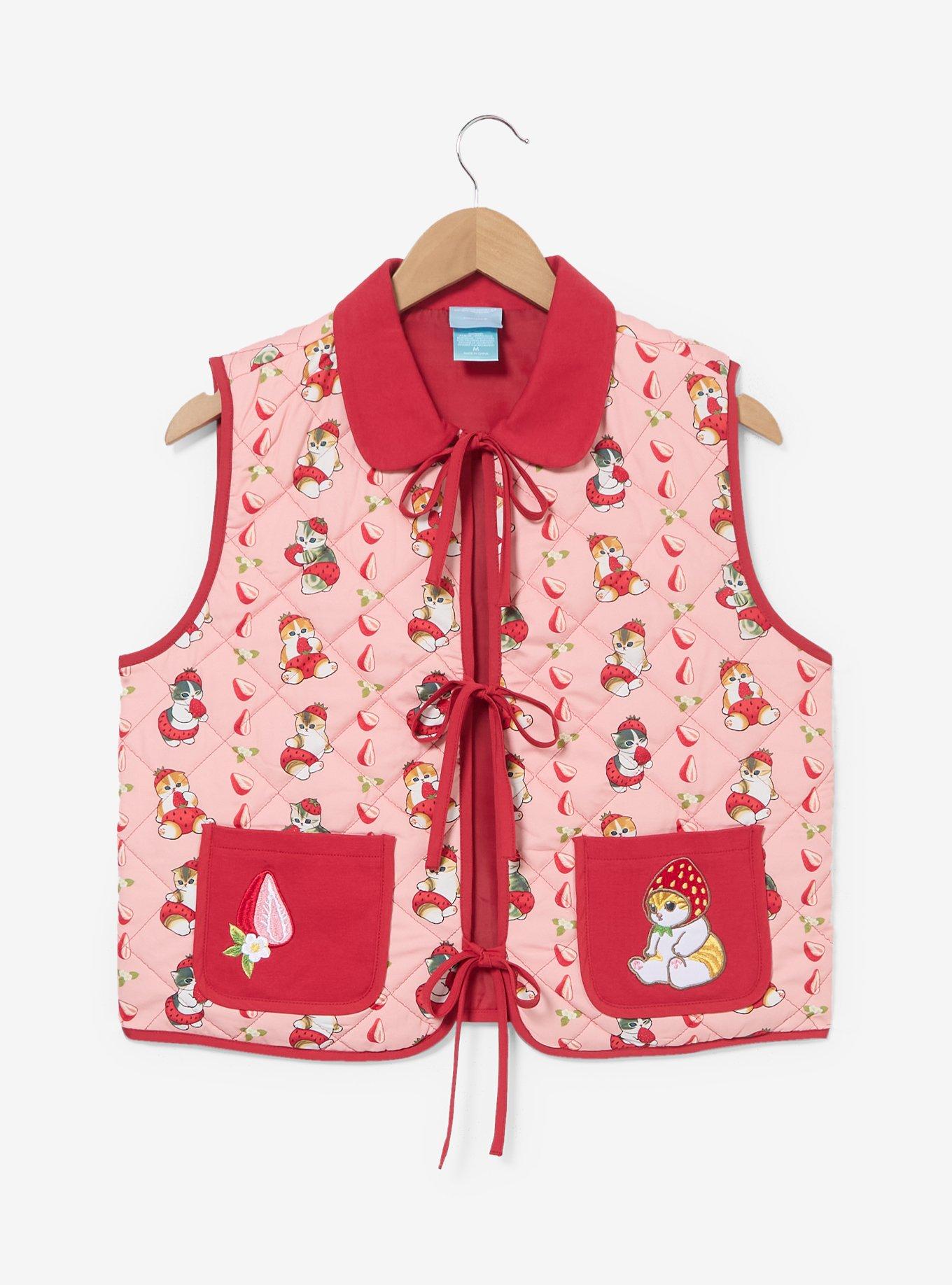 mofusand Strawberry Cats Women's Quilted Vest - BoxLunch Exclusive, , hi-res