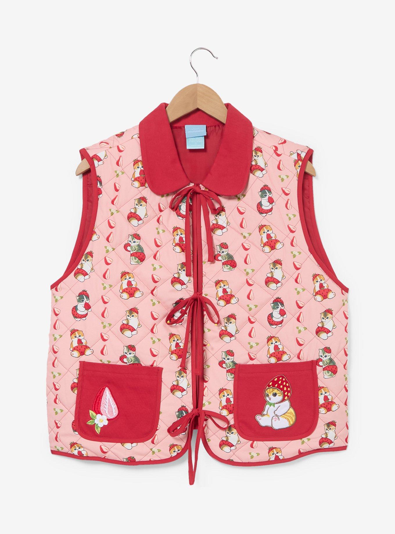 mofusand Strawberry Cats Women's Plus Size Quilted Vest - BoxLunch Exclusive, , hi-res