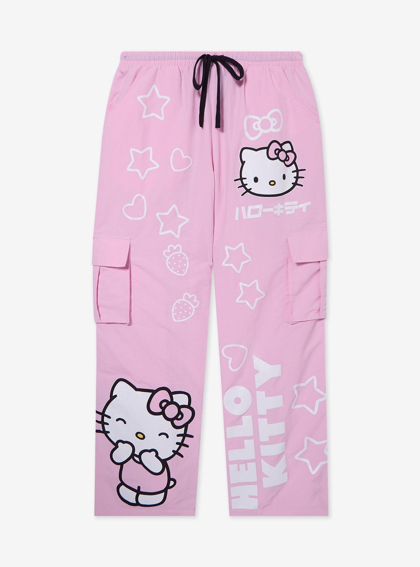 Hello Kitty Pink Nylon Cargo Pants, , hi-res
