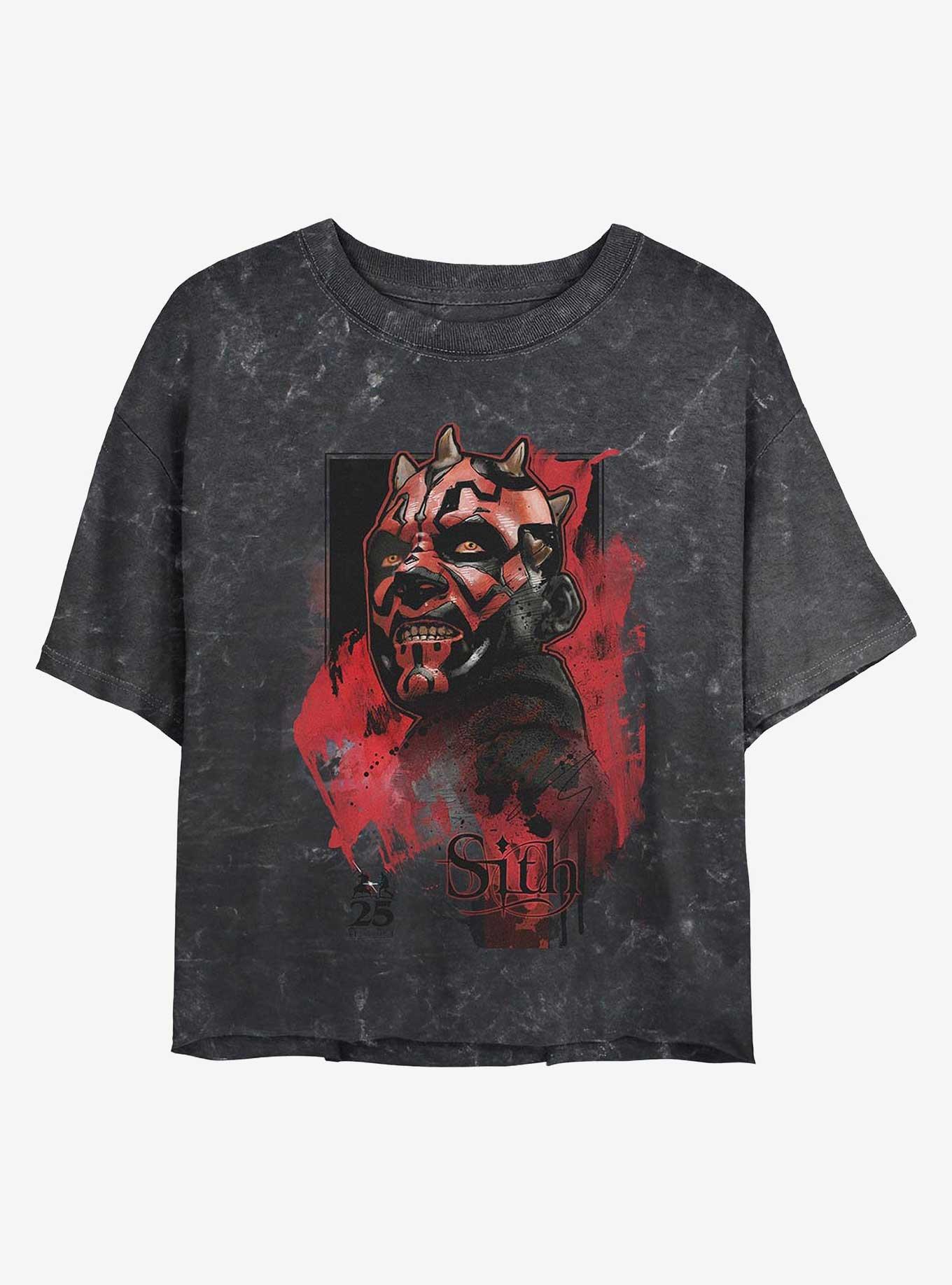 Star Wars Sith Maul Girls Mineral Wash Crop T-Shirt, , hi-res