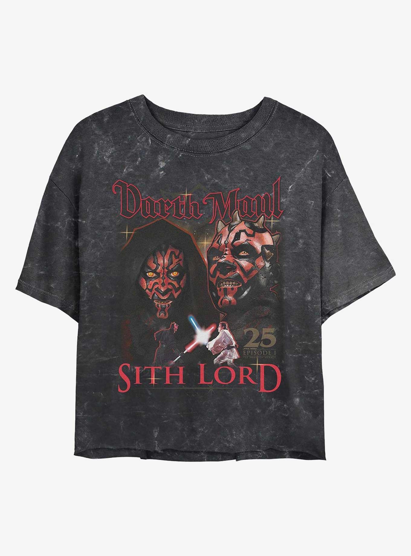 Star Wars Maul Rap Girls Mineral Wash Crop T-Shirt, BLACK, hi-res