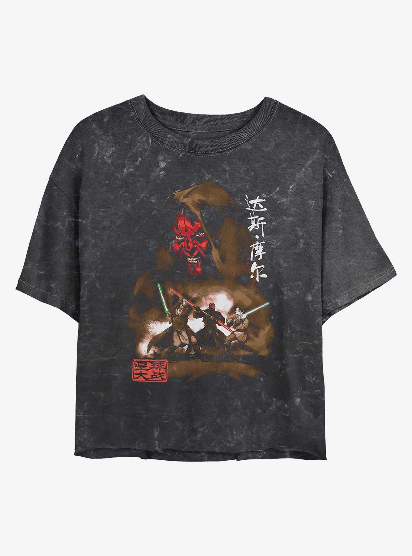 Star Wars Maul Battle Girls Mineral Wash Crop T-Shirt, , hi-res